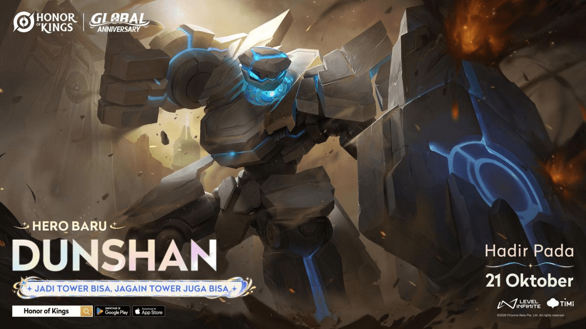 Honor of Kings Rayakan Anniversary Global dengan Hero Baru Dunshan